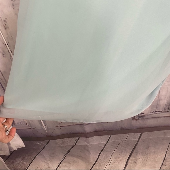 Alex Evenings Size 1X Plus Mint Green Chiffon Overlay Wide Leg Pants Formal NWT - Picture 8 of 9